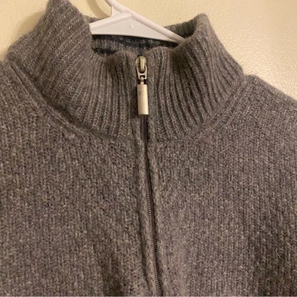 Gianetti Wool Blend Grey Knit Quarter Zip Sweater Pullover Men’s Medium - Picture 2 of 7